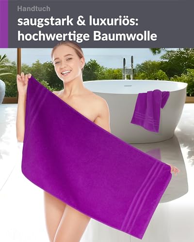 Handtuch 50x100 cm 2er Set Lila - Aubergine