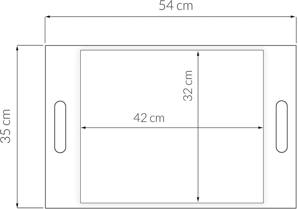 Küchentablett groß 54x35 cm, Tablett rechteckig für die Küche, Druck: Brombeeren