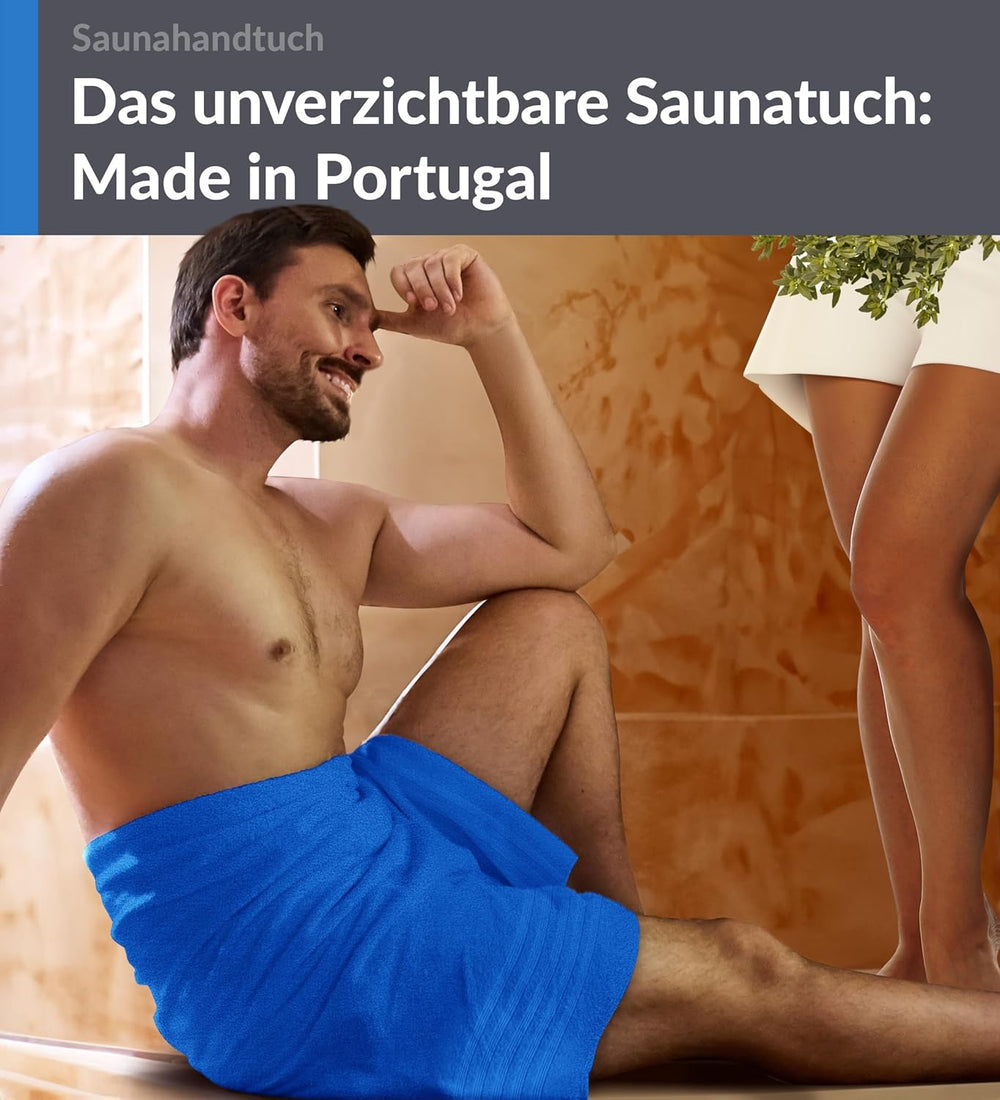 Saunahandtuch extra lang 80x220 cm Blau - Capri