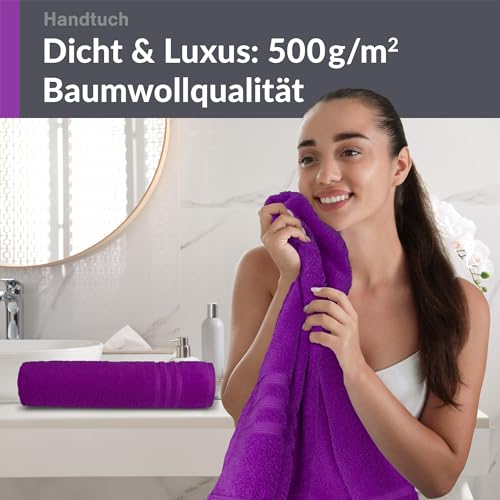 Handtuch 50x100 cm 2er Set Lila - Aubergine