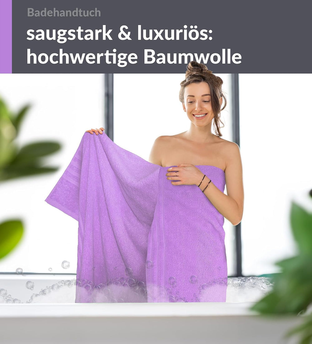 Badetuch 100x150 cm Lila - Flieder