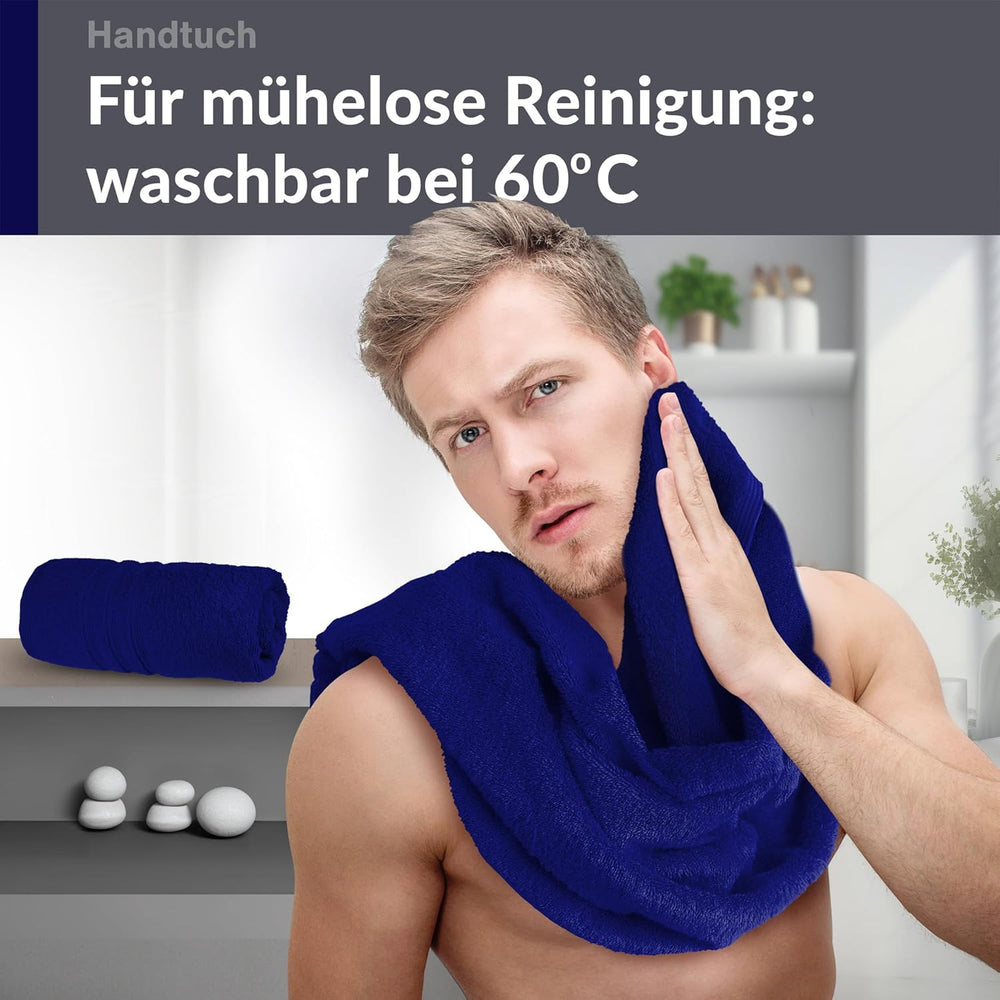 Handtuch 50x100 cm 2er Set Blau - Marine