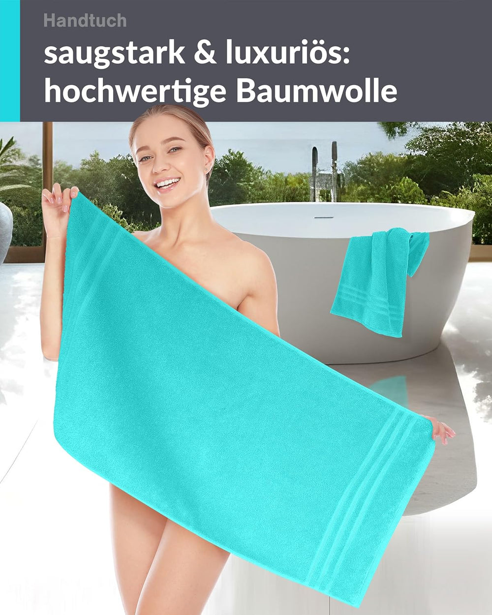 Handtuch 50x100 cm 2er Set Türkis - Lagunen