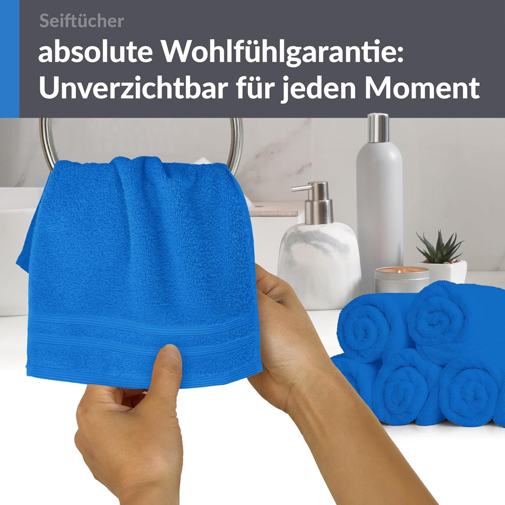 Waschlappen Set 30x30 cm 6 Stück Blau - Capri