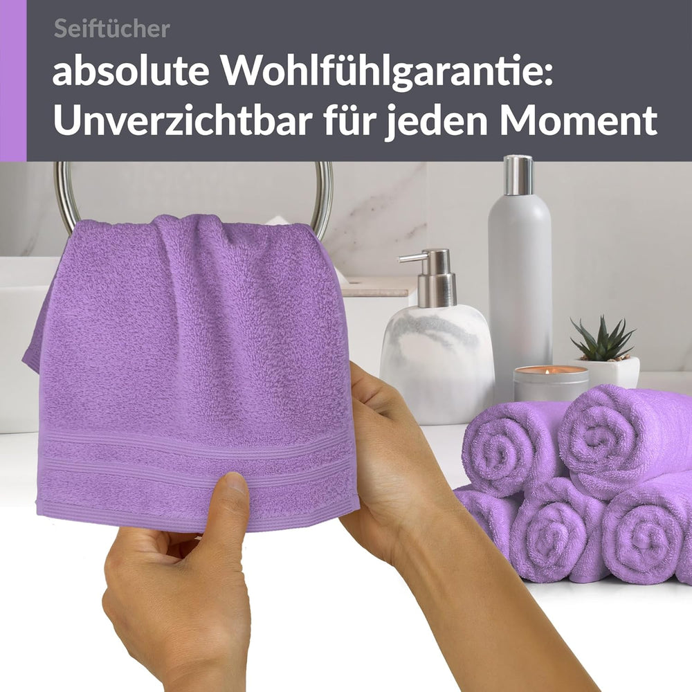 Waschlappen Set 30x30 cm 6 Stück Lila - Flieder