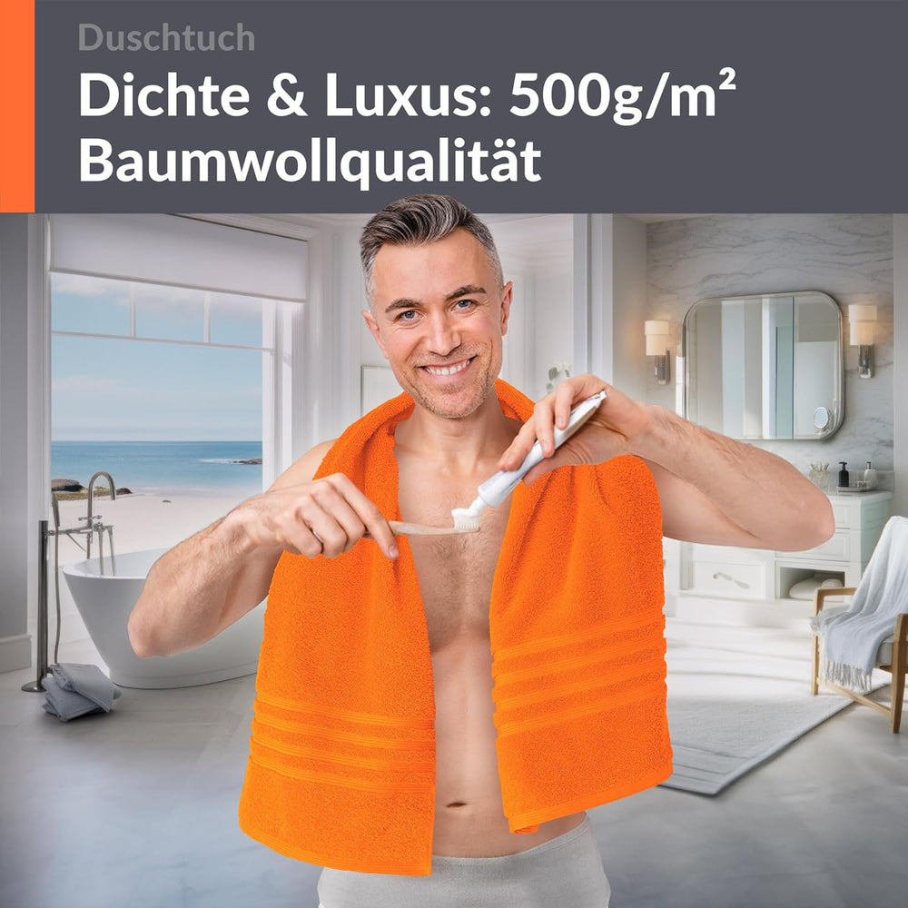 Duschhandtuch 70x140 cm Orange - Clementinen