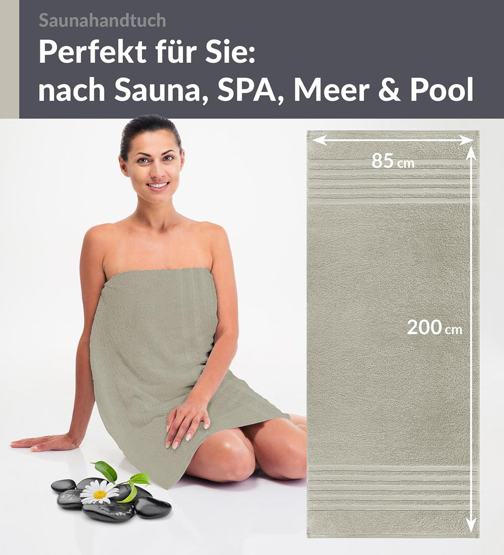 Saunahandtuch 80x200 cm Grau - Kiesel