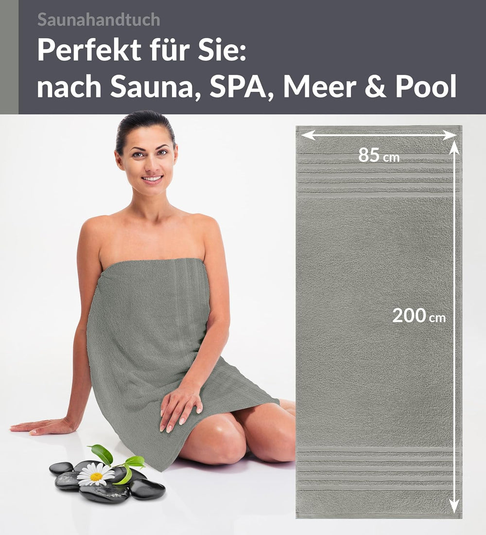 Saunahandtuch 80x200 cm Grau - Stein