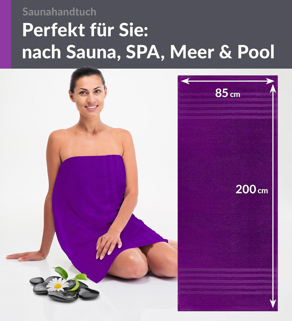 Saunahandtuch 80x200 cm Lila - Aubergine