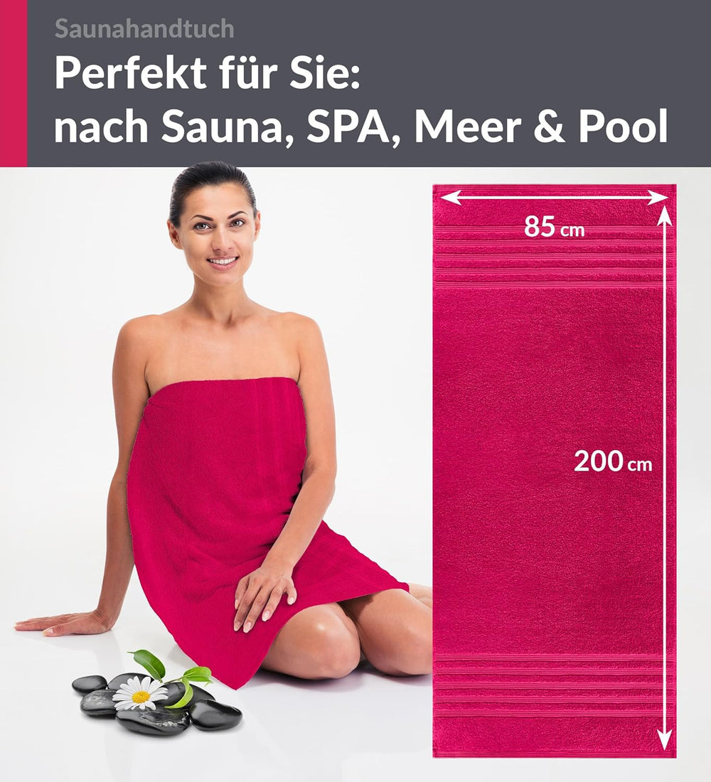 Saunahandtuch 80x200 cm Rot - Rhabarber