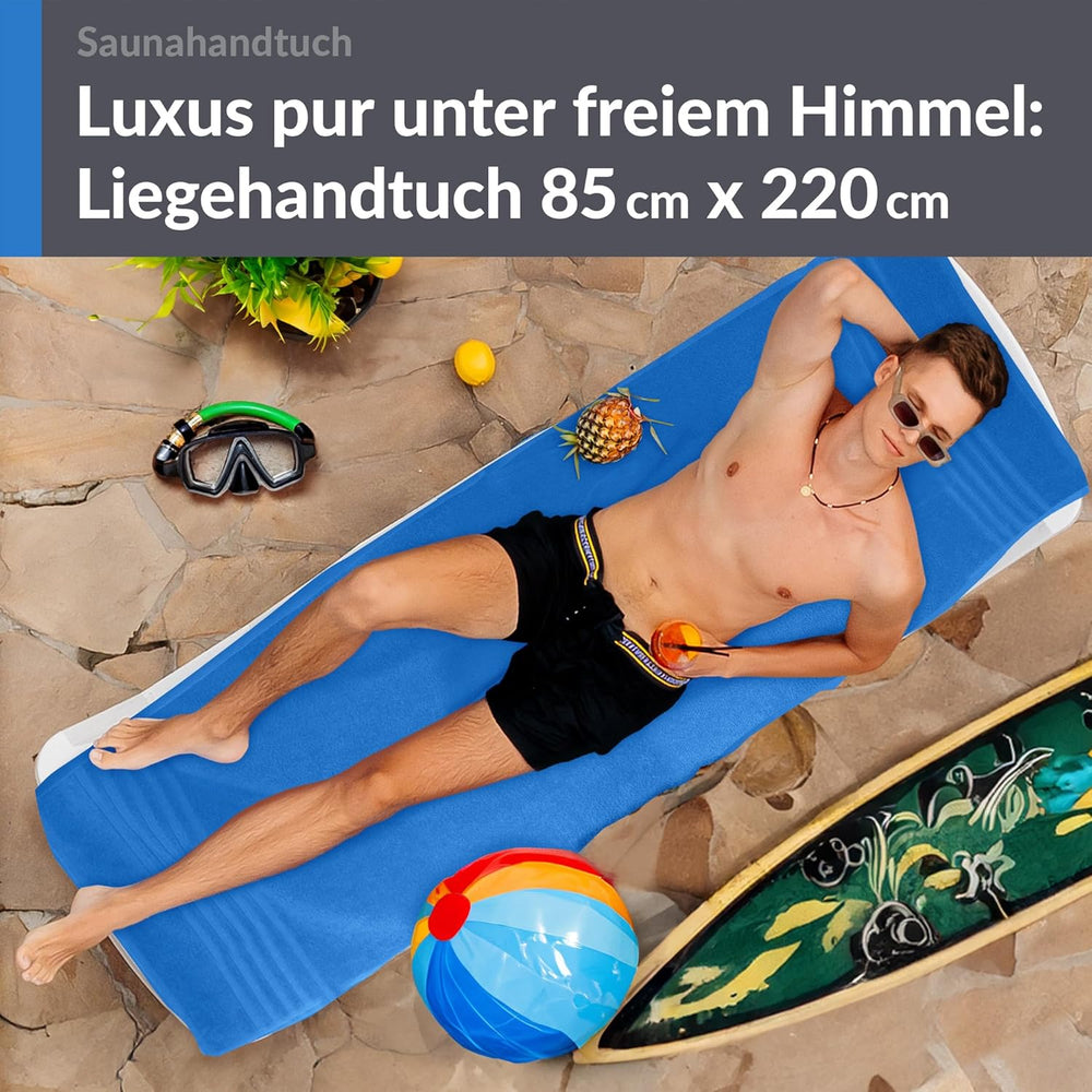 Saunahandtuch extra lang 80x220 cm Blau - Capri