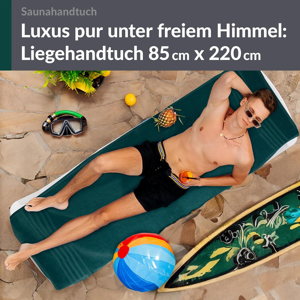 Saunahandtuch extra lang 80x220 cm Grün - Opal
