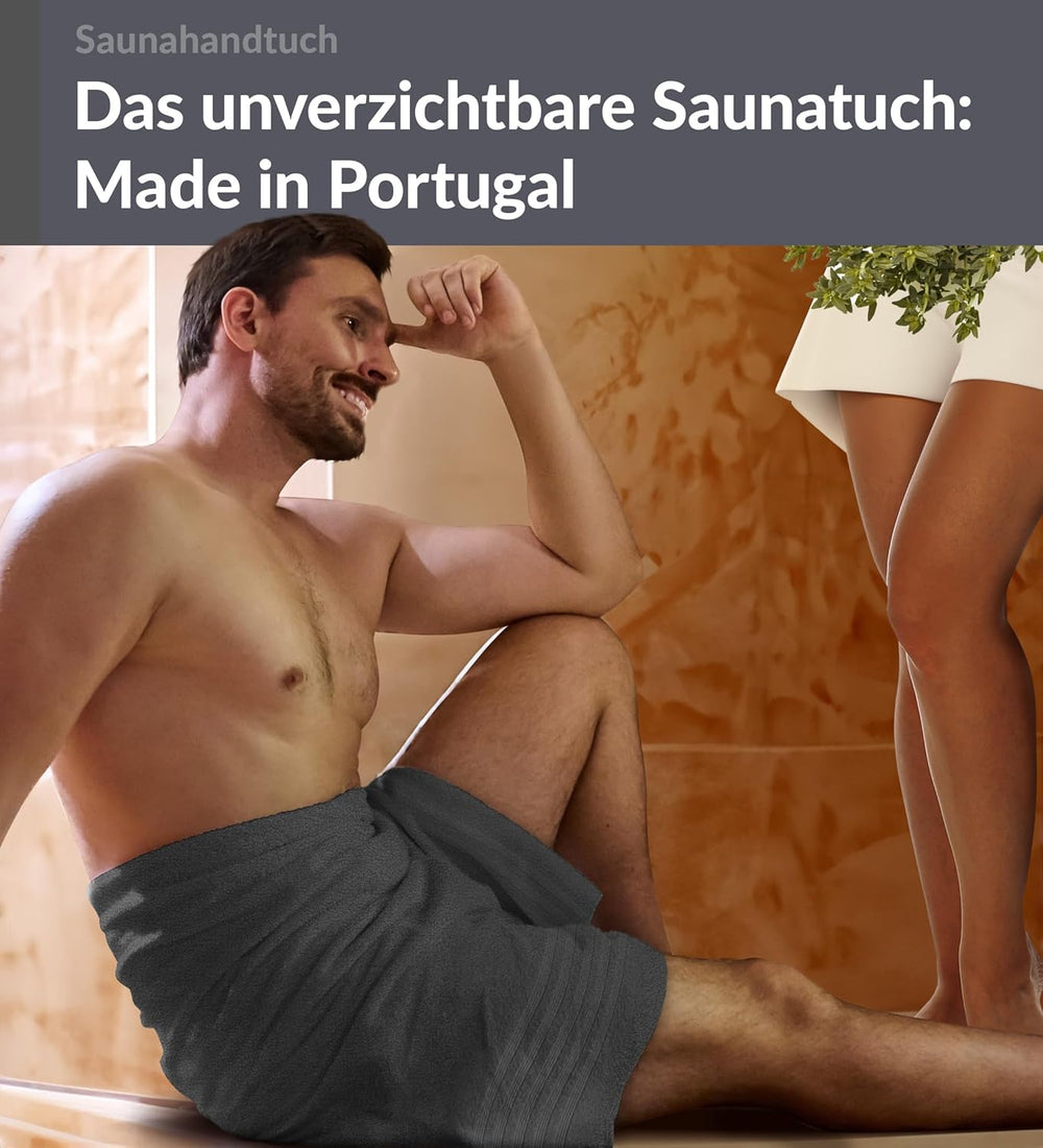 Saunahandtuch 80x200 cm Grau - Anthrazit