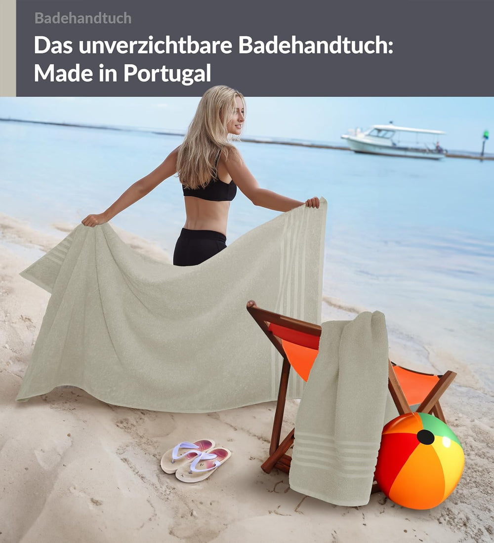 Duschtuch groß 100x150 cm 2er Set Grau - Kiesel