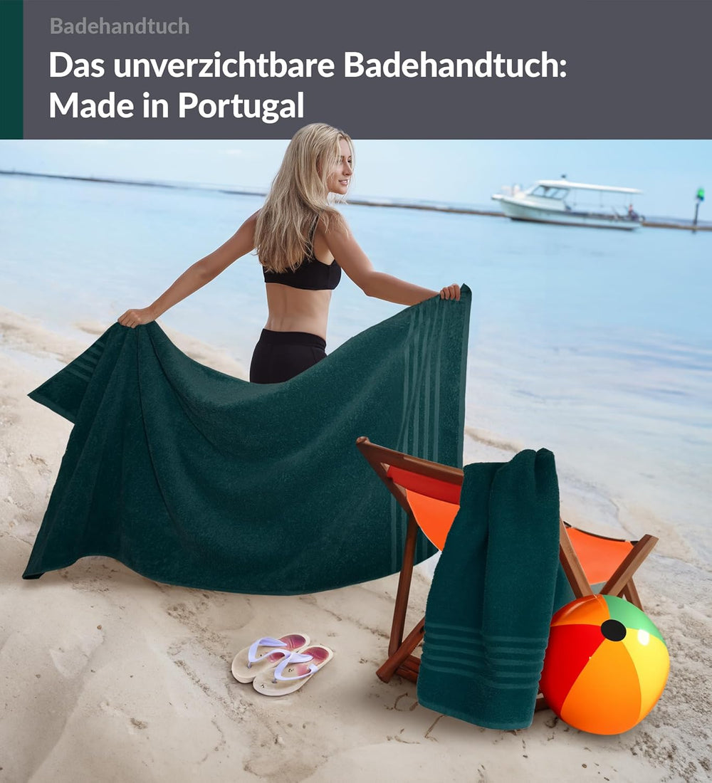 Duschtuch groß 100x150 cm 2er Set Grün - Opal
