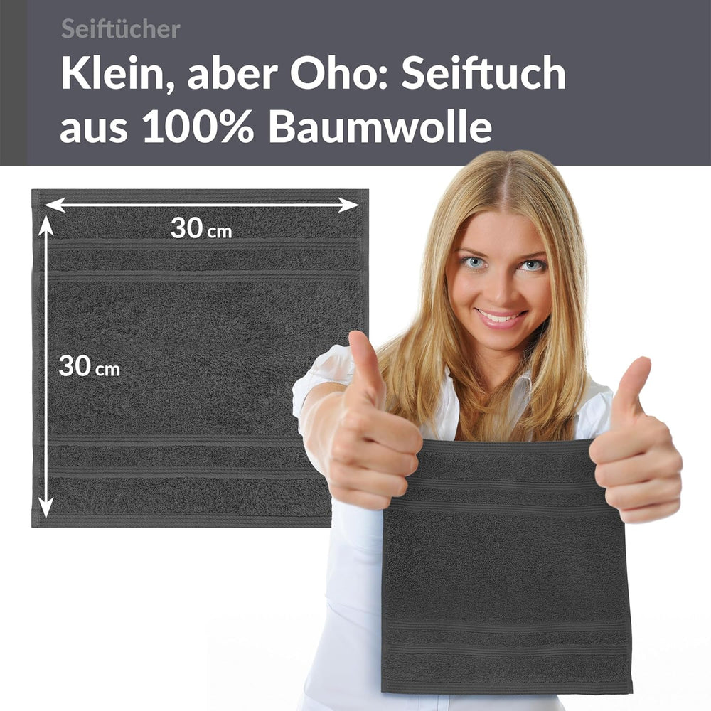 Waschlappen 30x30 cm 2er Set Grau - Anthrazit