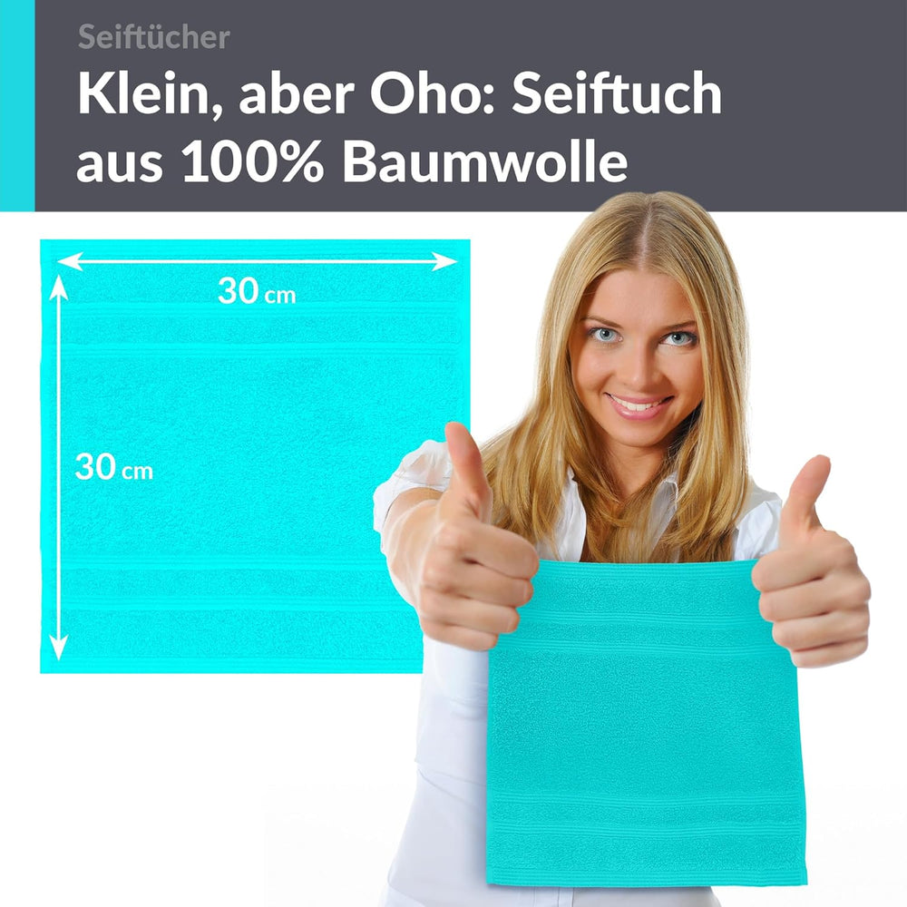 Waschlappen 30x30 cm 2er Türkis - Lagunen