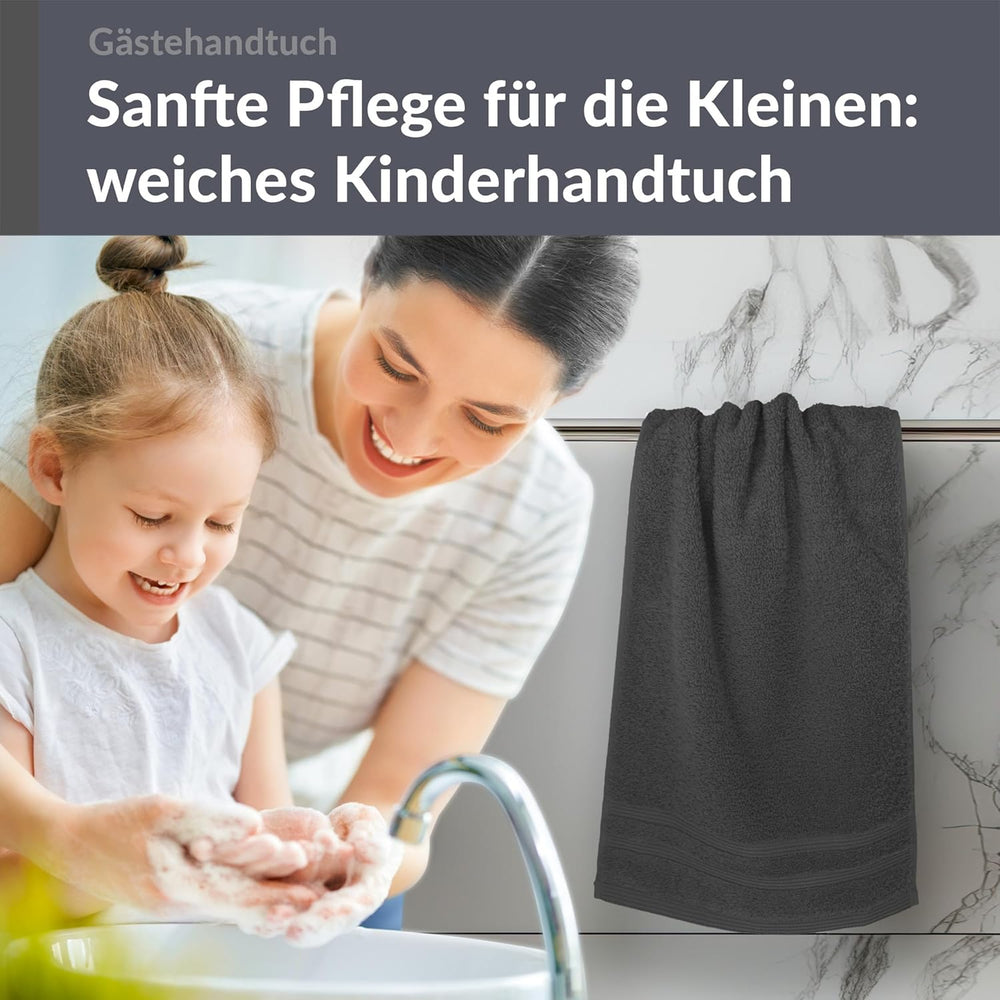 Gästehandtücher 30x50 cm Grau - Anthrazit