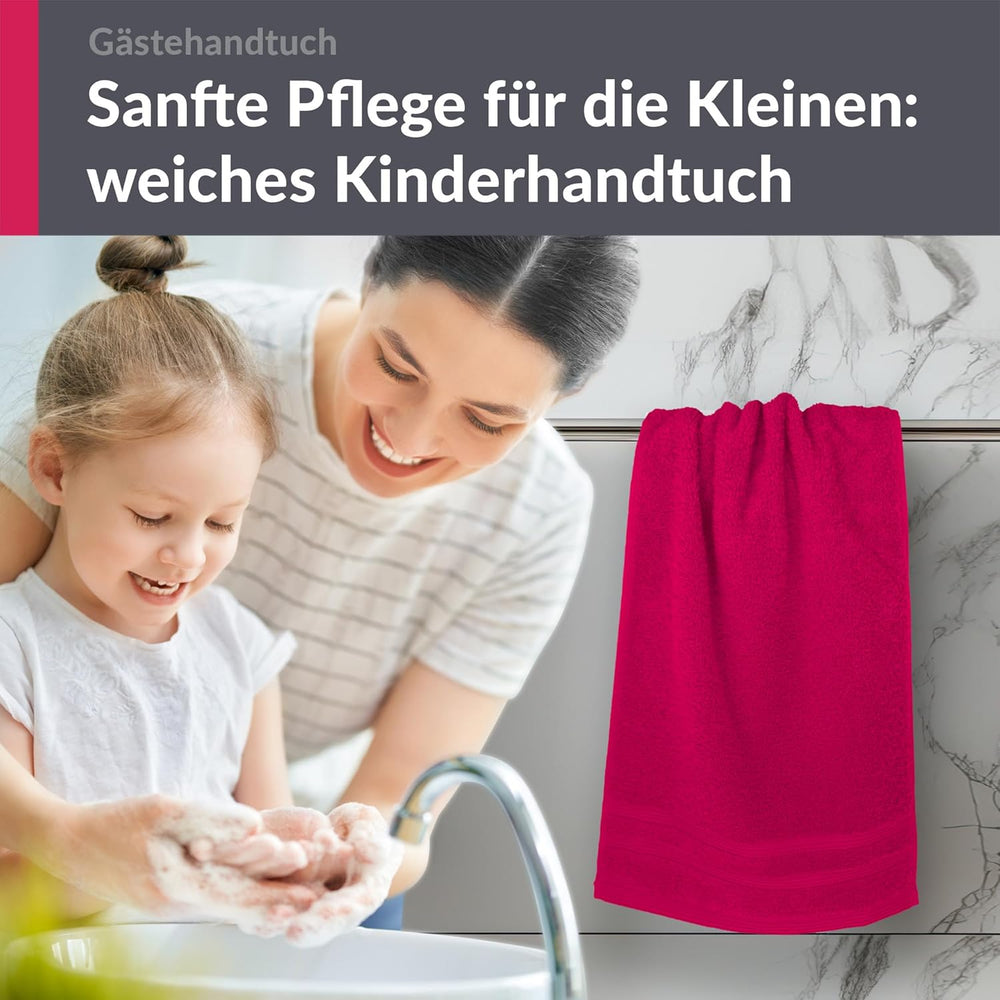 Gästehandtücher 30x50 cm Rot - Rhabarber