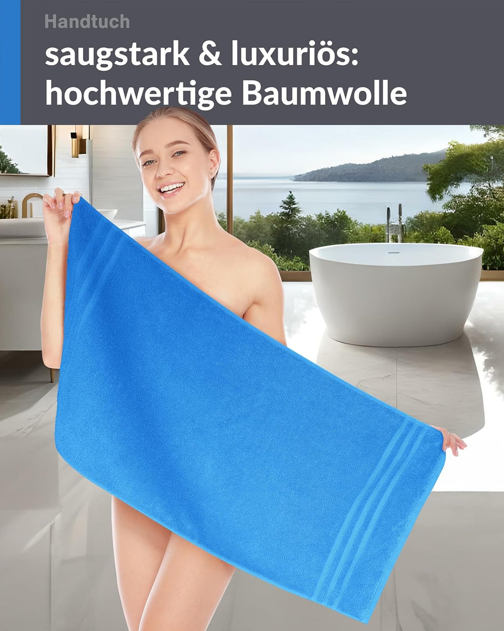 Handtuch 50x100 cm Blau - Capri