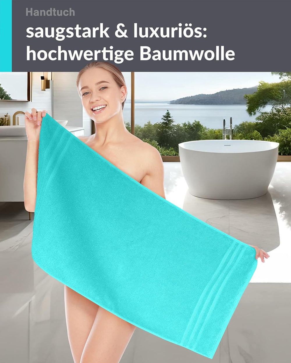 Handtuch 50x100 cm Türkis - Lagunen