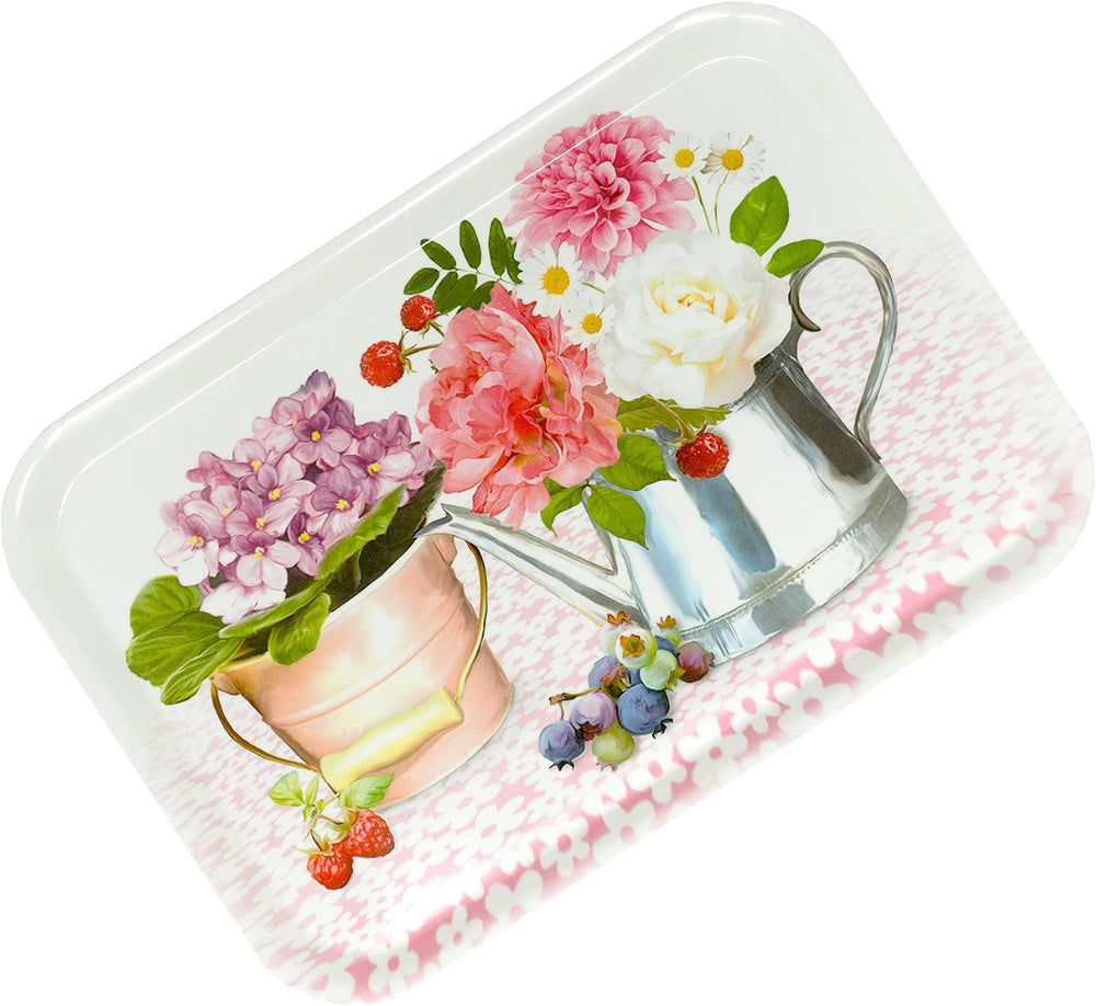Küchentablett mittel groß, Buntes Getränketablett 38x26 cm, Frühstückstablett Motiv: Pfingstrose