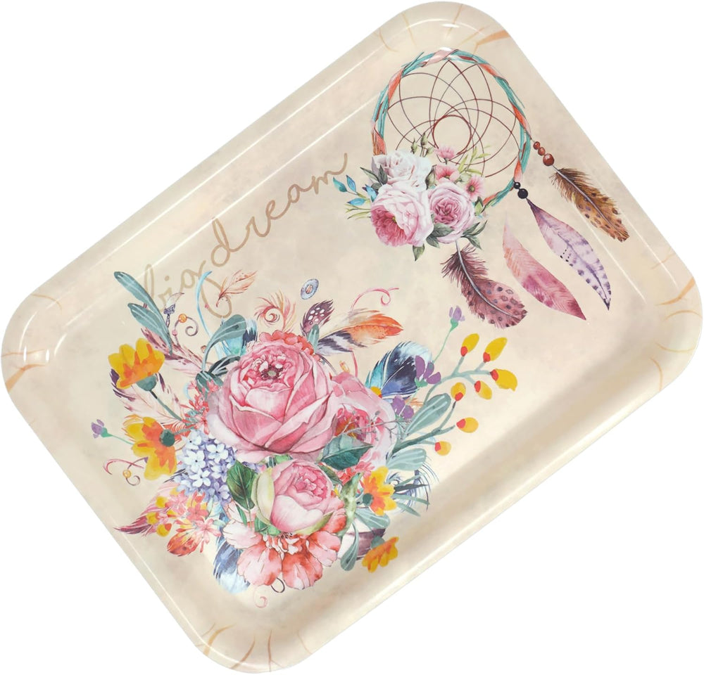 Tablett Deko Traumfänger, Serviertablett Kunstoff klein 31x23 cm