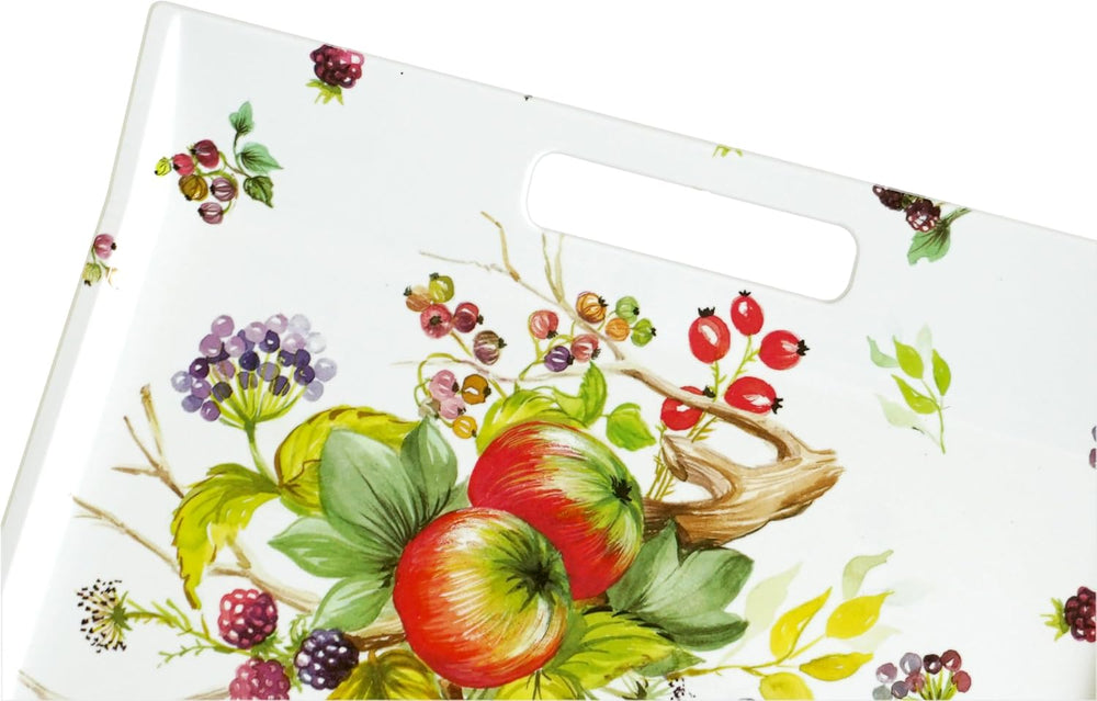 Küchentablett groß 54x35 cm, Tablett rechteckig für die Küche, Druck: Brombeeren