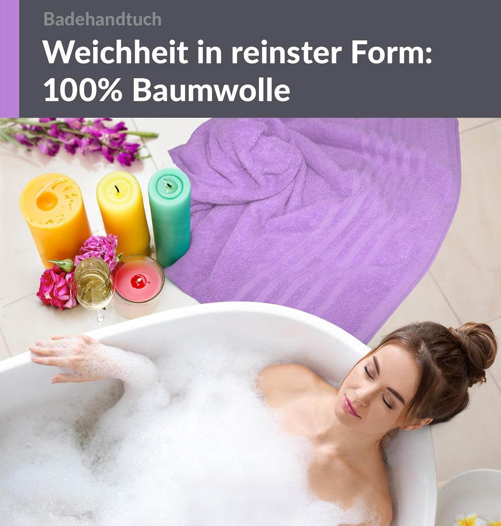 Badetuch 100x150 cm Lila - Flieder