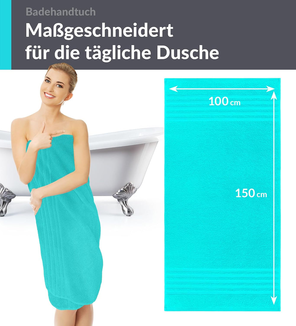 Badetuch 100x150 cm Türkis - Lagunen