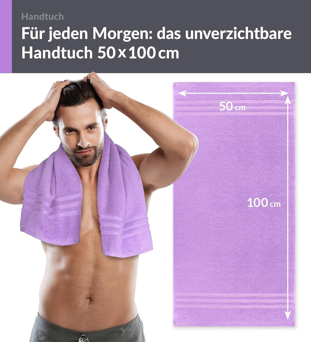 Handtuch 50x100 cm 2er Set Lila - Flieder