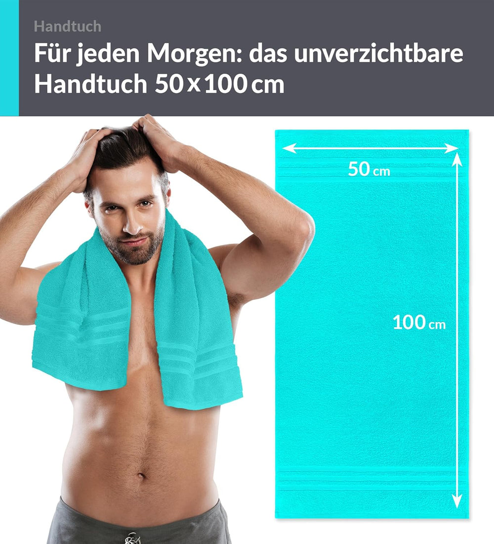 Handtuch 50x100 cm 2er Set Türkis - Lagunen