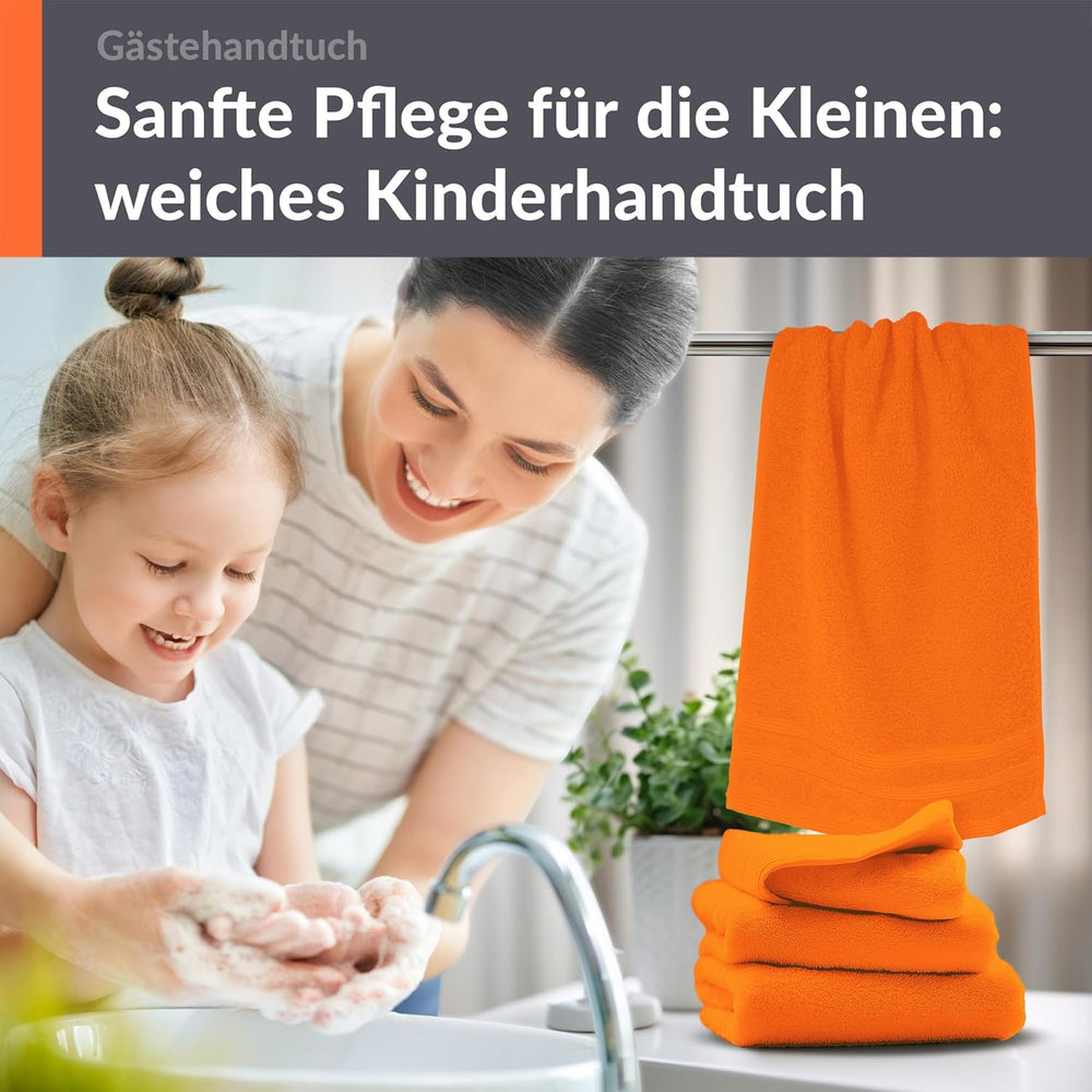 Gästehandtücher Set 30x50 cm 4 Stück Orange - Clementinen