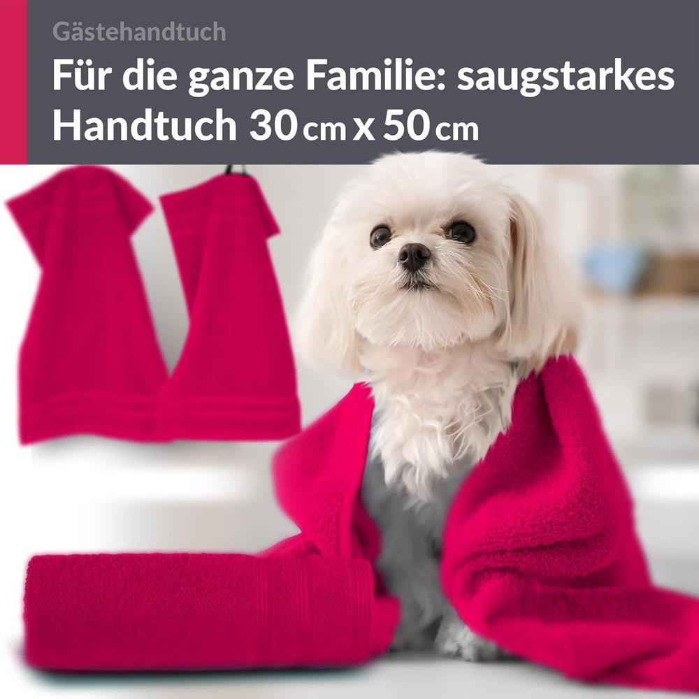 Gästehandtücher Set 30x50 cm 4 Stück Rot - Rhabarber