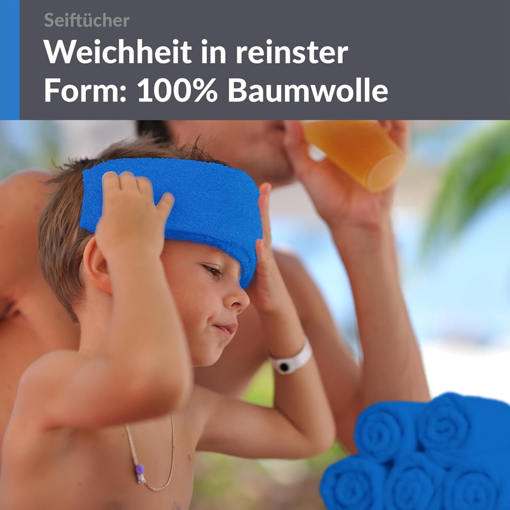 Waschlappen Set 30x30 cm 6 Stück Blau - Capri