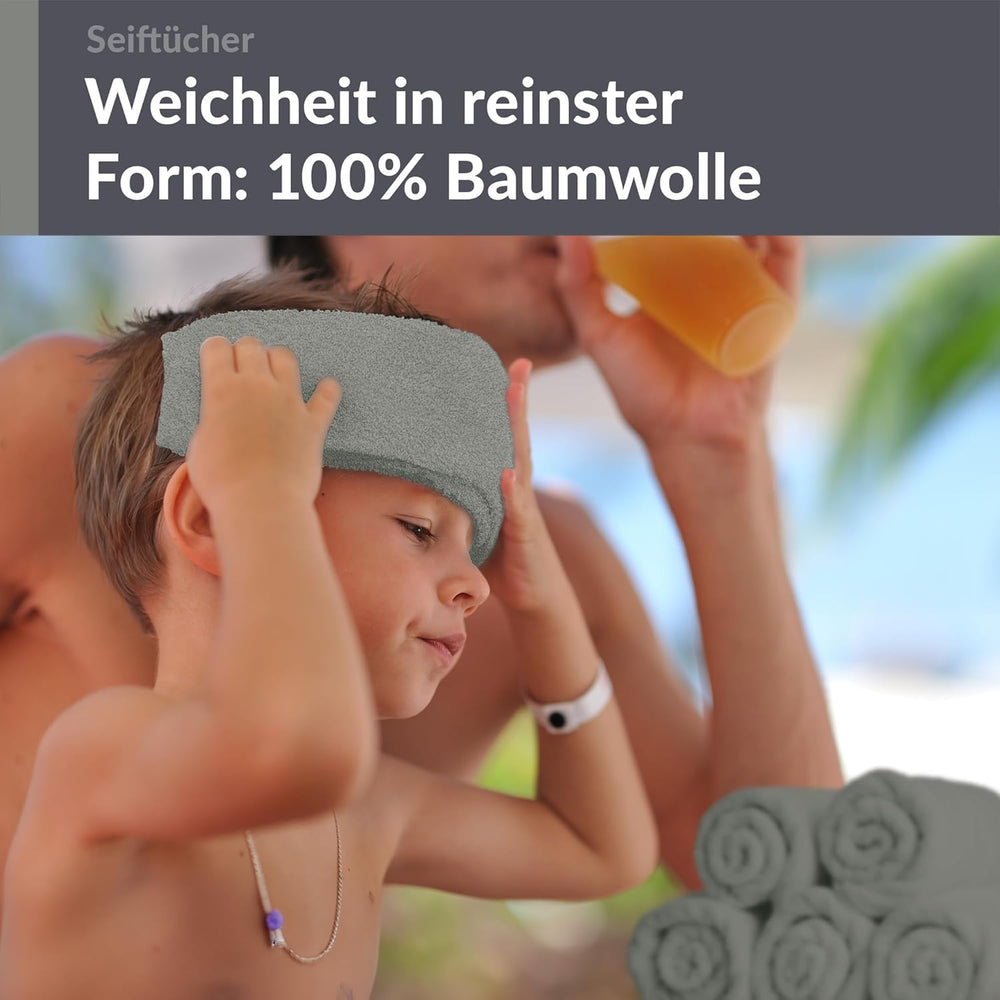 Waschlappen Set 30x30 cm 6 Stück Grau - Stein