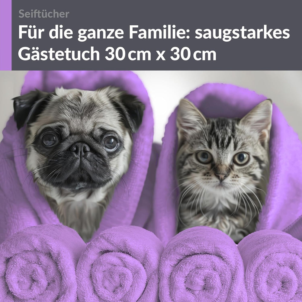 Waschlappen Set 30x30 cm 6 Stück Lila - Flieder
