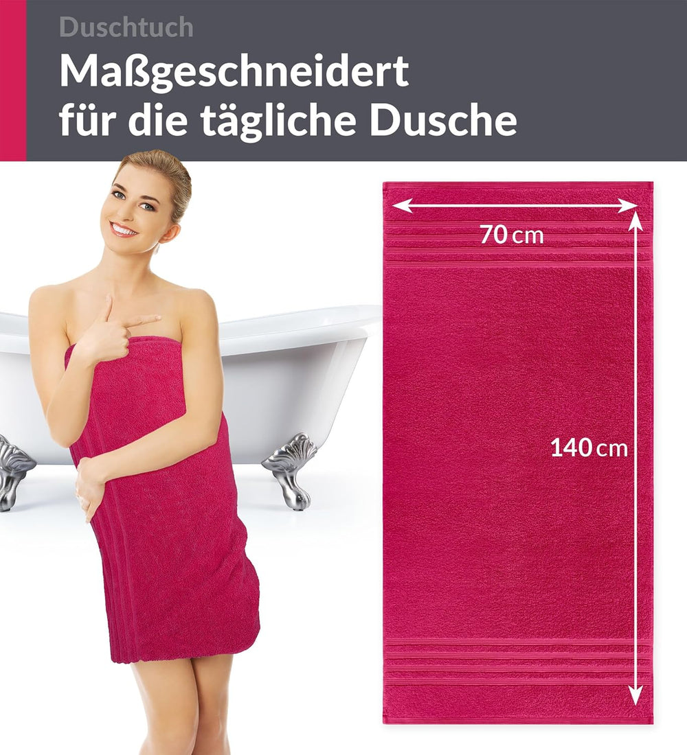 Duschhandtuch 70x140 cm Rot - Rhabarber
