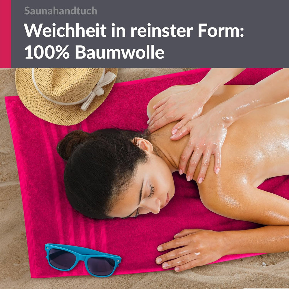 Saunahandtuch 80x200 cm Rot - Rhabarber
