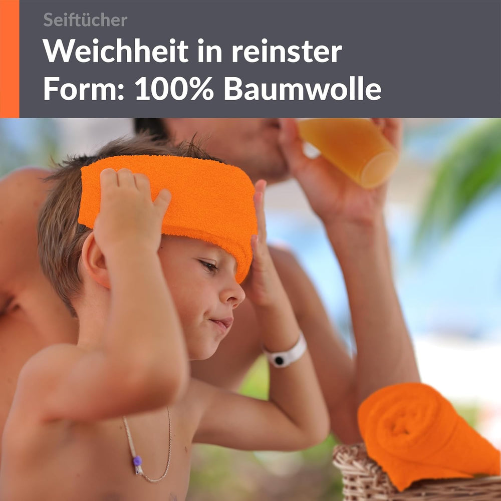 Waschlappen 30x30 cm 2er Set Orange - Clementinen