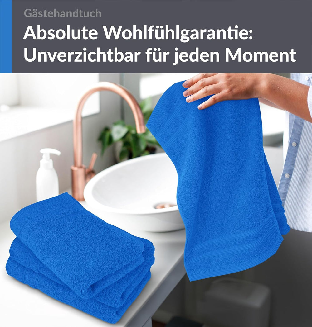 Gästehandtücher Set 30x50 cm 4 Stück Blau - Capri