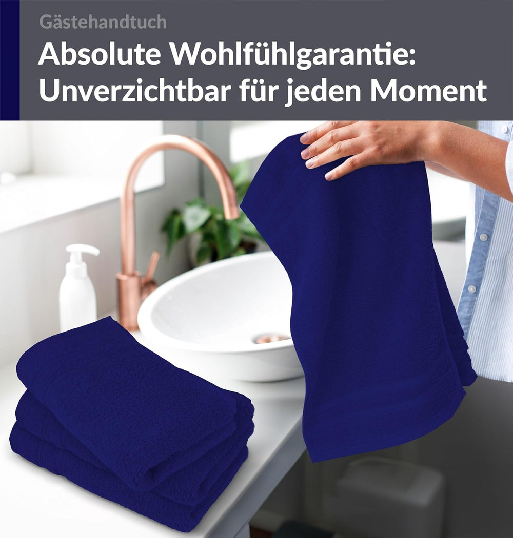 Gästehandtücher Set 30x50 cm 4 Stück Blau - Marine