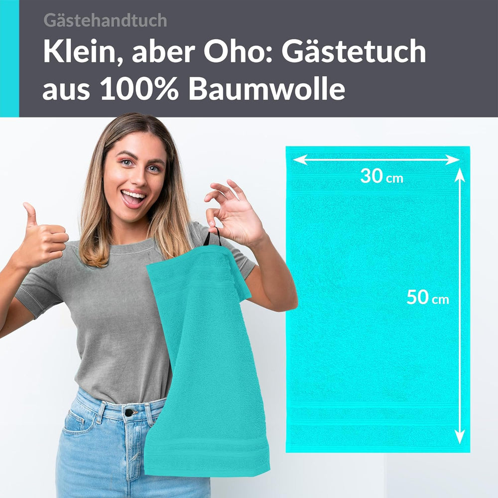 Gästehandtücher 30x50 cm Türkis - Lagunen