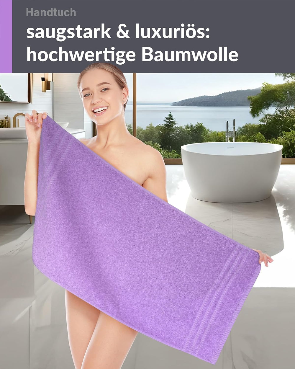 Handtuch 50x100 cm Lila - Flieder