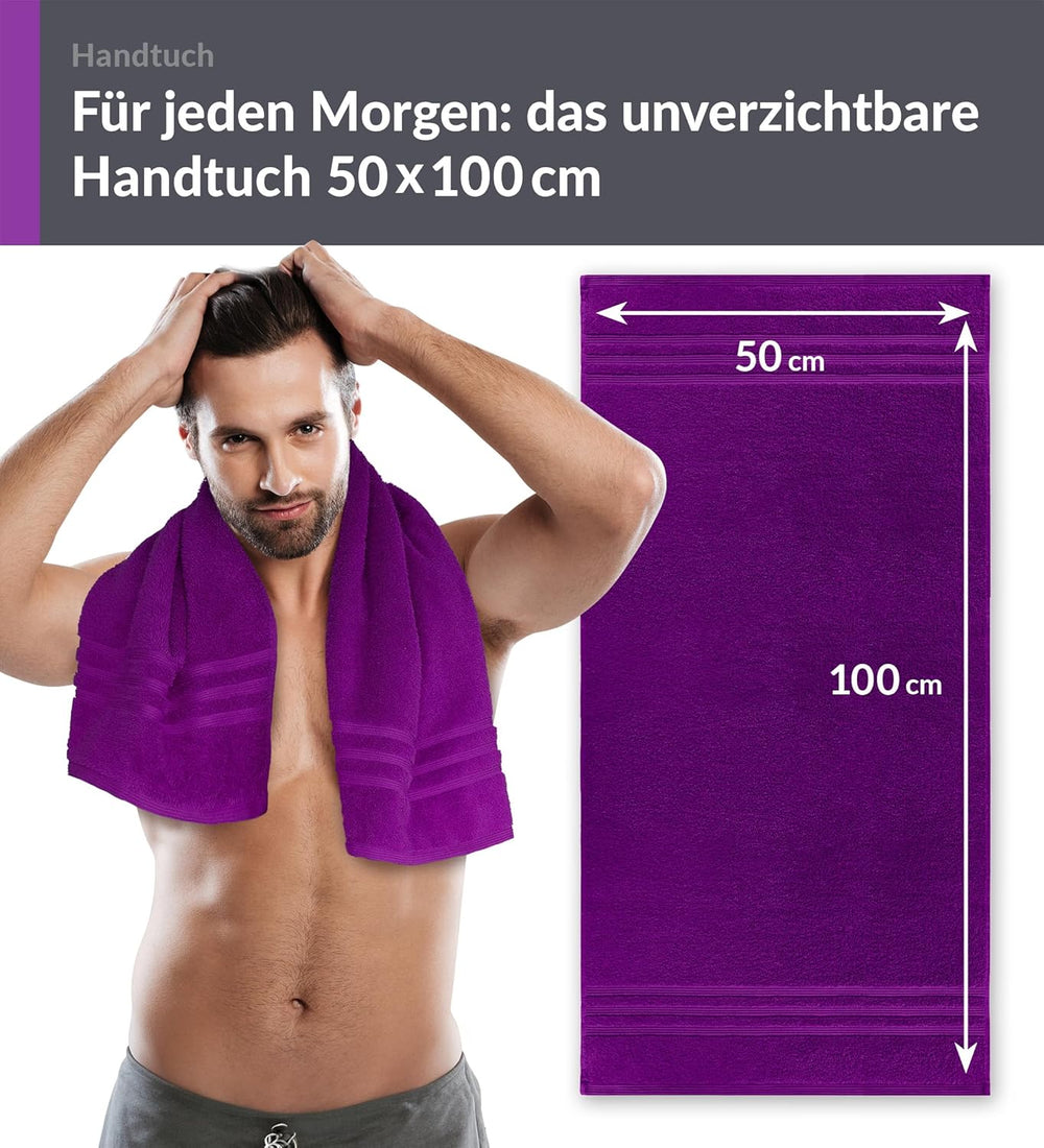 Handtuch 50x100 cm Lila - Aubergine