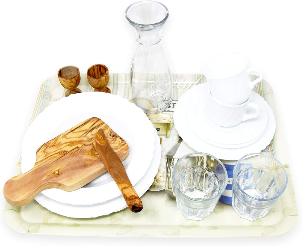 Gastrotablett Rechteckig, Druck: Espresso, Großes Kunststoff Tablett 50x37 cm, Italienisches Kaffeetablett
