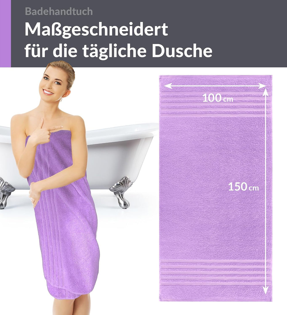 Badetuch 100x150 cm Lila - Flieder