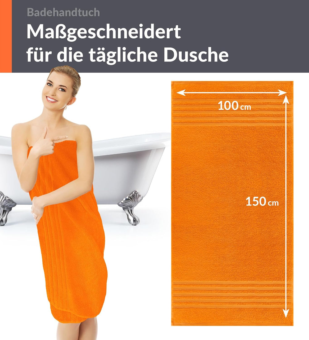 Badetuch 100x150 cm Orange - Clementinen