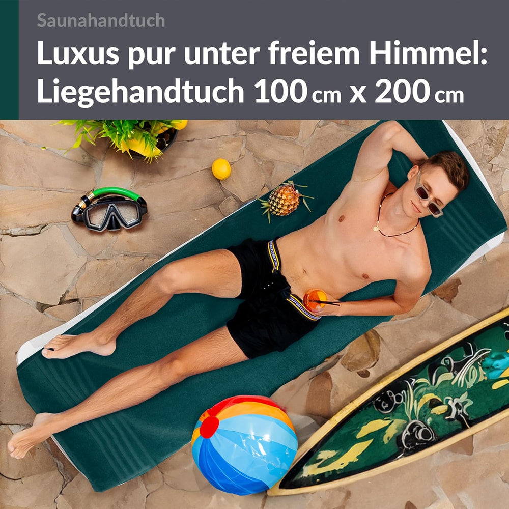 Badetuch groß 100x200 cm Grün - Opal