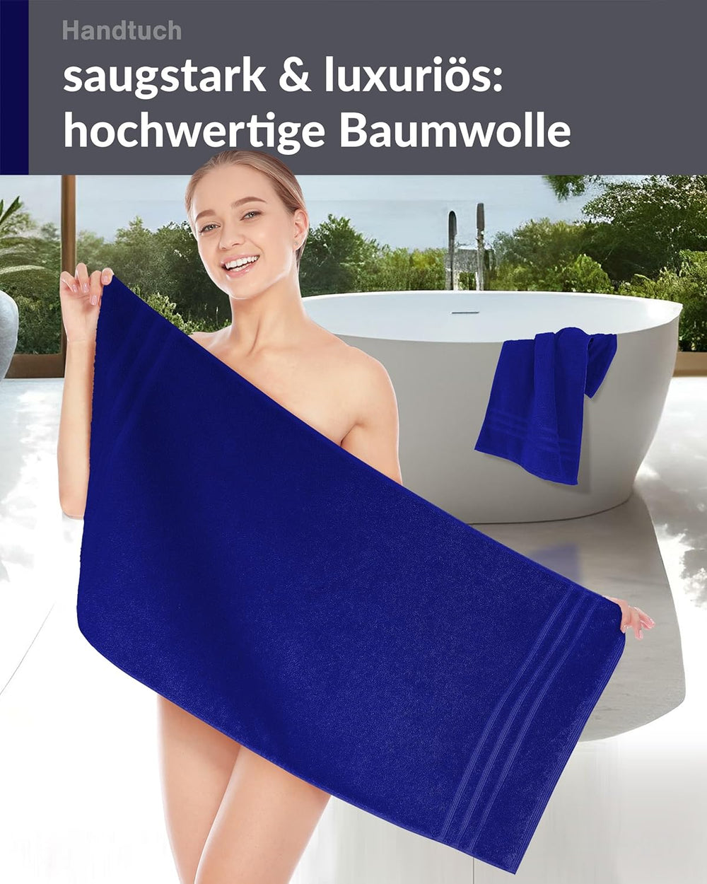 Handtuch 50x100 cm 2er Set Blau - Marine